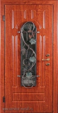 Дверь со стеклопакетом и кованой решеткой